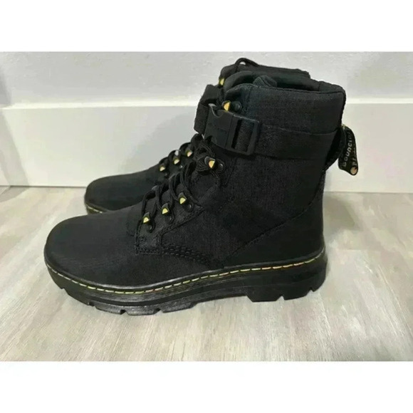 Dr. Martens Combs Tech ll Mens 10 Black Lace Up Buckle Combat Boots Doc New - Picture 7 of 12